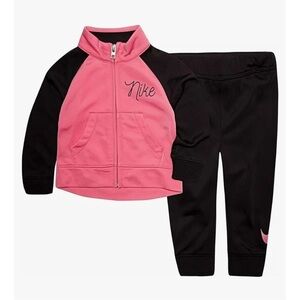 Nike Black and Pink Kids' Tracksuit